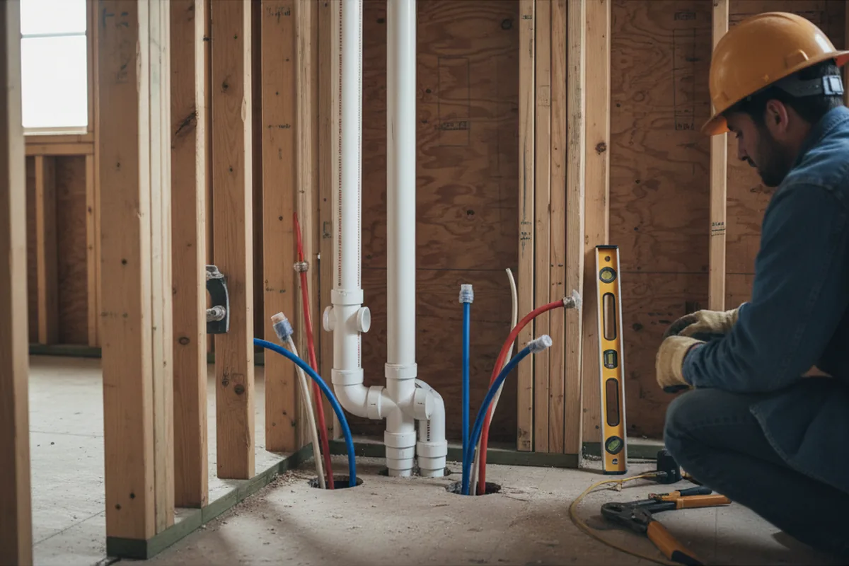 Drain and supply rough-in during Sump Pump Repair in Fort Lauderdale